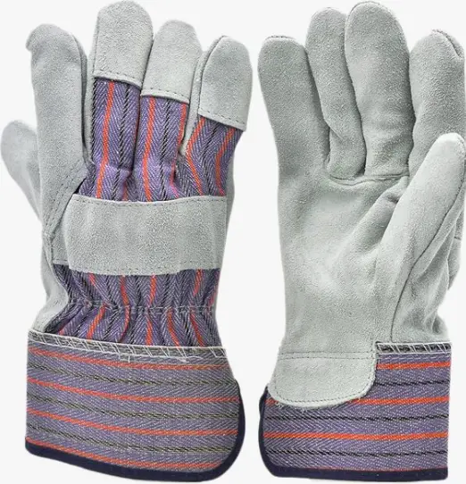 5 Pair Pack Leather palm work gloves cowhide leather suede finish