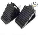 Solid Rubber Heavy Duty Black Wheel Chock 2-Pack, 8" x 4" x 6"