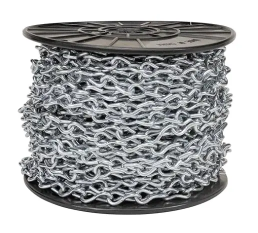 100ft Steel Jack Chain Roll with Spool, Galvanized Zinc-plated,  