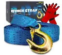 Boat Winch Strap with Hook Replacement, 2" x 20 Feet-12000 Lbs, Boat Winch Strap for Hand Winch,Boat Trailer Accessories for Trailer Winches