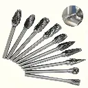 10pcs Tungsten Carbide Grinding Bit Set for Precision Deburring & Polishing with 1/8" (3mm) shank