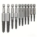 10pcs High-Strength Steel Screw & Bolt Extractor Set with 1/4" Hex Shank