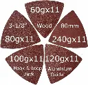 Triangular Oscillating Multi Tool Sanding Pads 3-1/8 Inch 80mm Assorted Grit 60/80/100/120/240 Grits Pack of 55 Pcs 