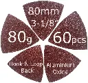 60 Pcs 80 Grits 3-1/8 Inch 80mm Triangle Oscillating Tool Sanding Paper for Wood Sanding