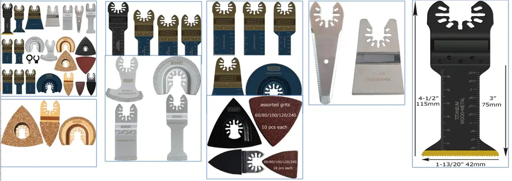 120 Pcs Oscillating Multitool Blades Accessories Kits 