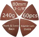 60 Pcs 240 Grits 3-1/8 Inch 80mm Triangular Oscillating Tool Sanding Paper for Wood Sanding Fit 80mm Triangular Multi Tool Sanding Pads 
