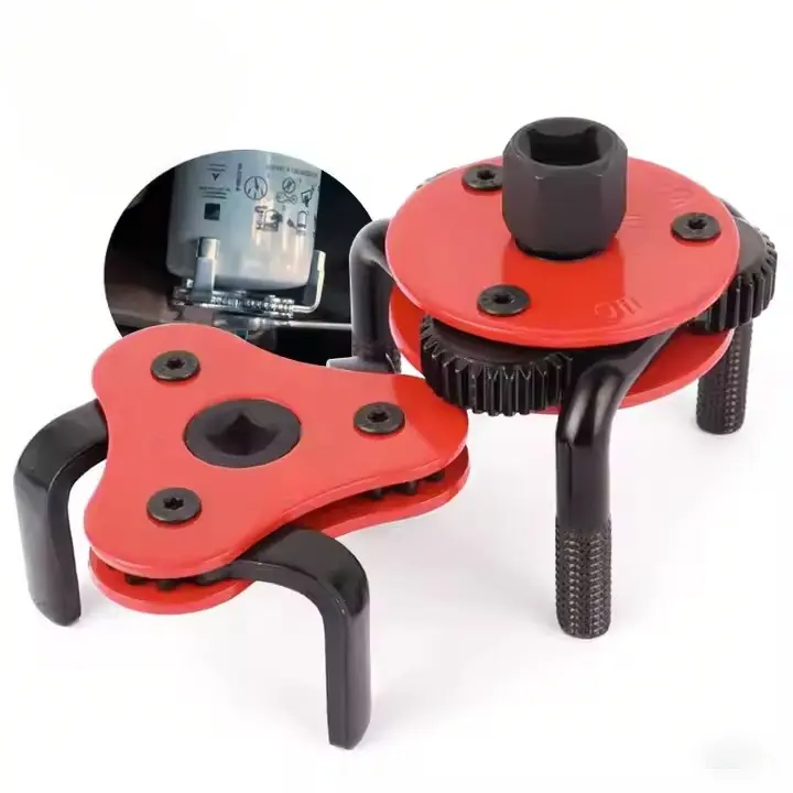 2Piece Adjustable Oil Filter Wrench Set , 3 Claw Oil Filter Removal Tool, Universal Oil Filter Wrench Set Adjustable 2-1/2 to 4 inch & 2-1/2 to 5-1/2 inch, 1/2" Drive
