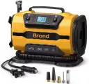 Tire Inflator Portable Air Compressor Pump 150PSI 12V DC/110V AC with Dual Metal Motors &LED Light， Automotive Car Accessories&Two mode for car, bicycle tires and air mattresses, Yellow