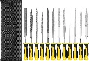12PCS Needle File Set with Tool Bag, Small File Set Includes 6pcs Diamond Files & 6pcs Steel Files for Metal, Jewlers, Wood, Leather and Plastic