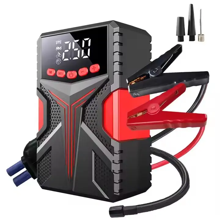 4 in 1 Functions 2000A Portable Jump Starter Air Compressor Car Jump Starter Air Pump Battery Booster Tire Inflator