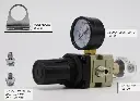 True Diaphragm Mini Regulator with Gauge and Water Trap Filter, Fits Airbrush Compressors