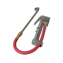 Tire Inflator and Air Pressure Gauge, Dual Head Chuck, 1/4" NPT, 15" Rubber Hose, 10-160 PSI Truck Tire Dual Head Air Chuck Inflator Gauge With Viewing Window