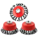 3 Pack Wire Wheel Brush for Angle Grinder, Wire Wheels for Angle Grinder -5/8 Inch Threaded Arbor, for Heavy Cleaning Rust, Stripping and Abrasive
