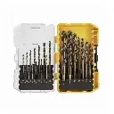 Drill Bit Set, 21-Piece, 135 Degree Split Point, 31 Degree Helix, Black Oxide Coated, For Plastic, Wood and Metal