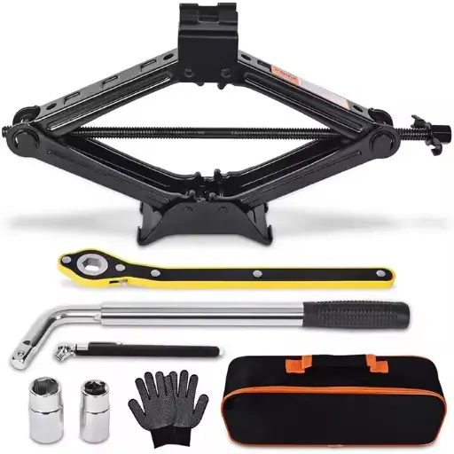 [275-AJ-10] Car Jack Kit Scissor Jack for Car 2 Ton (4409 lbs) Tire Jack Tool Kit Universal Car Emergency Kit with Lug Wrench Tire Changing Kit for Car SUV