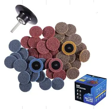 [142-XA-35] S SATC 46Pcs Sanding Discs 2 inch Roll Lock QuickChange Discs 1pcs 1/4" Holder Surface ConditioningDiscs Fine Medium Coarse for Die Grinder SurfaceStrip Grind Polish Burr Finish Rust Paint Removal