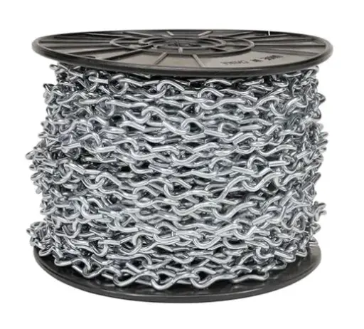 100ft Steel Jack Chain Roll with Spool, Galvanized Zinc-plated,  