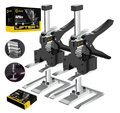 [593-QA-10] Labor Saving Handle 12 Inches Lever Arm Lifter Drywall Lift for Wall Tile Locator, Multi-Function Height Adjustment Lifting Device,Door Panel,Cabinet Jack Board Lifter Weight 490lb