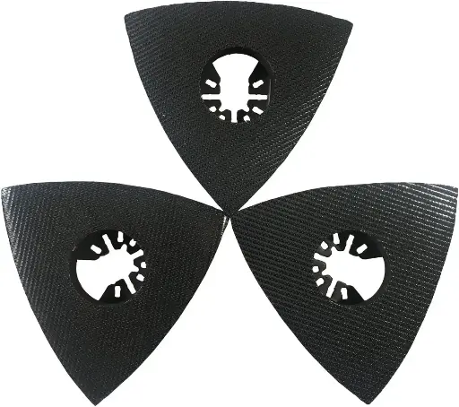[142-AA-45] 3 Pcs 3-1/8 Inch 80mm Triangular Hook & Loop Oscillating Multi Tool Sanding Pads 