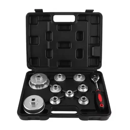 [275-BC-10] 10-Pieces 3/8" Drive Metric Oil Filter Cap Wrench Removal Tool Kit for Toyota VW BMW Mercedes 