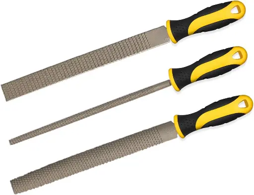 3PCS 8" Wood Rasp File/Metal File Set, Includes Flat/Half-Round/Round,Work for Metal, Wood and More