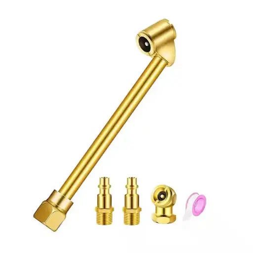[275-DB-10] Heavy Duty Dual Head Air Chuck,Closed Ball Tire Chuck With 1/4 Inch Female NPT and Two Standard Male Quick Plug
